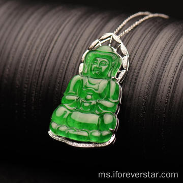 Jadeite Natural Diamond Guanyin Buddha Pendant